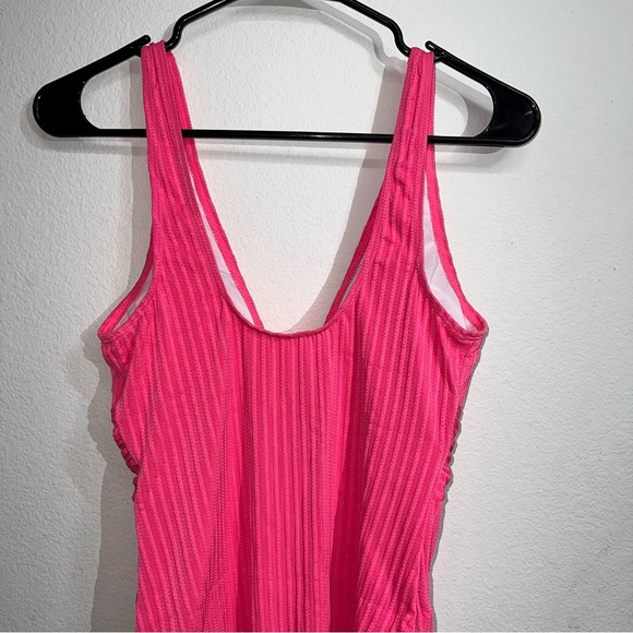 Women's Shein Pink One-Piece Swimsuit Size Large-NWT Slimming Tummy Rushing - Picture 6 of 9